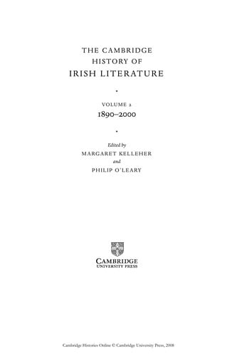 The Cambridge history of Irish literature