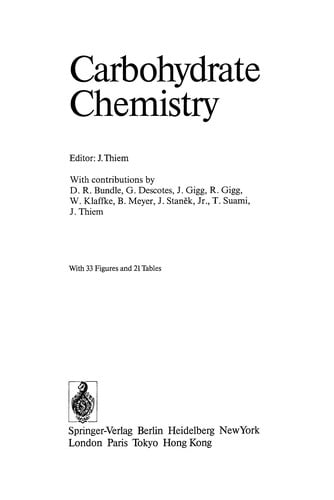 Carbohydrate chemistry