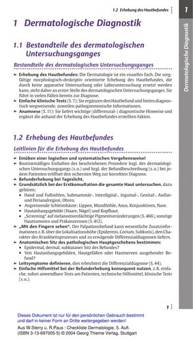 Checkliste Dermatologie