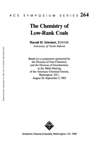 The Chemistry of low-rank coals