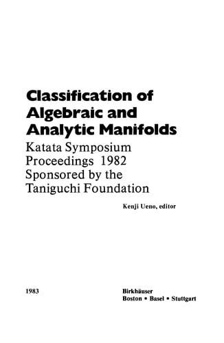Classification of algebraic and analytic manifolds