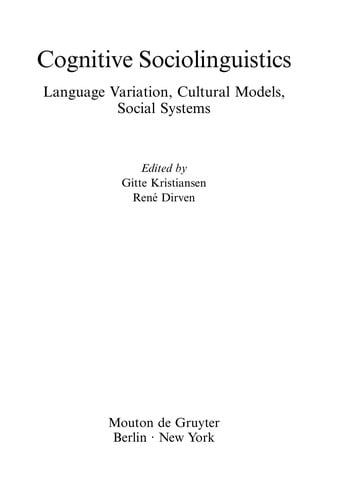 Cognitive sociolinguistics