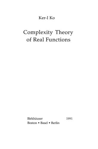 Complexity Theory of Real Functions
