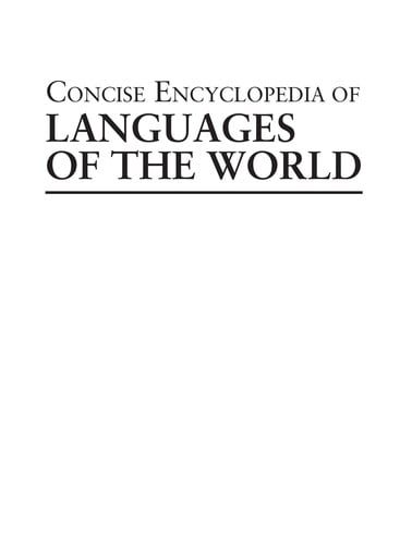 Concise encyclopedia of languages of the world