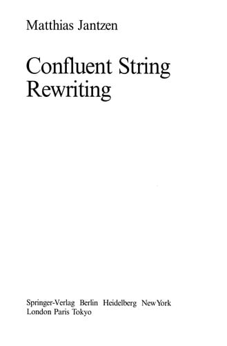 Confluent String Rewriting