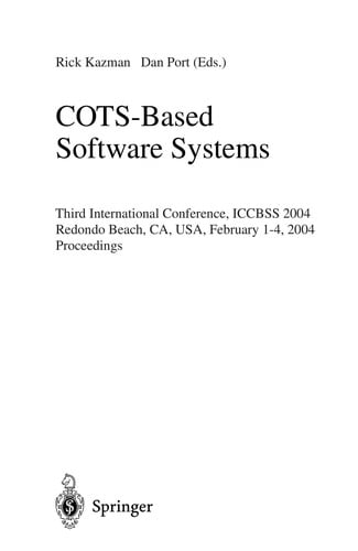 COTS-Based Software Systems