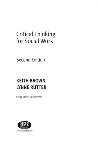 Critical thinking for social work