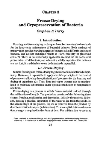 Cryopreservation and freeze-drying protocols