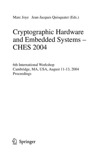 Cryptographic Hardware and Embedded Systems - CHES 2004 00