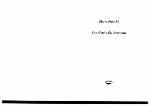 Das Gesetz der Resonanz