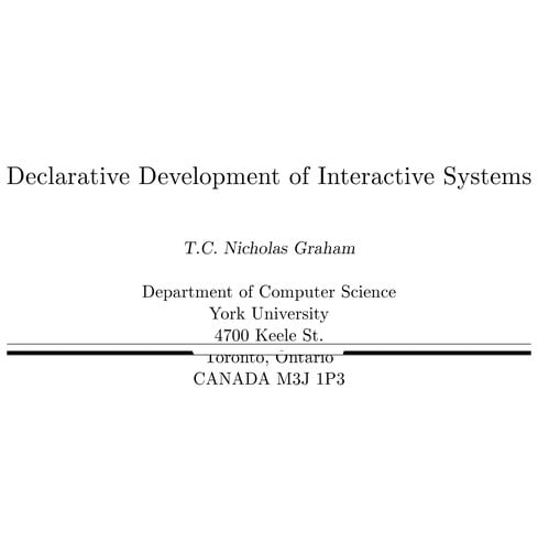 Declarative development of interactive systems