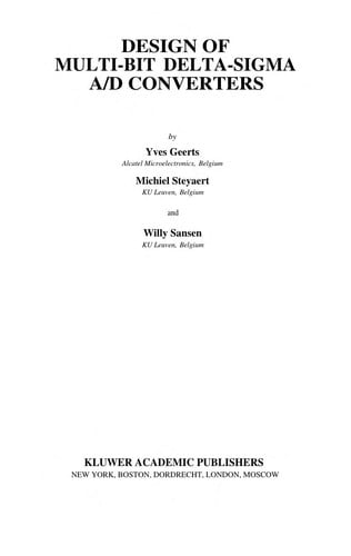 Design of multi-bit delta-sigma A/D converters