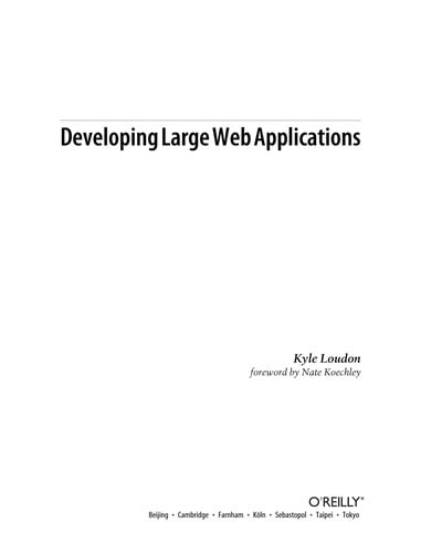 Developing large web applications