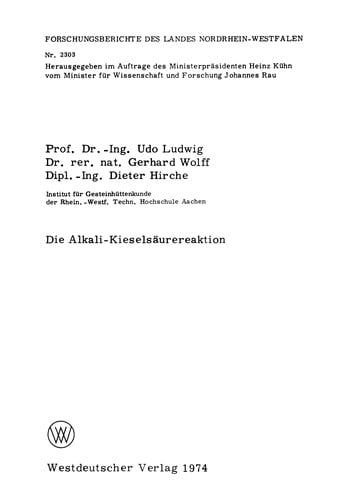 Die Alkali-Kieselsäurereaktion