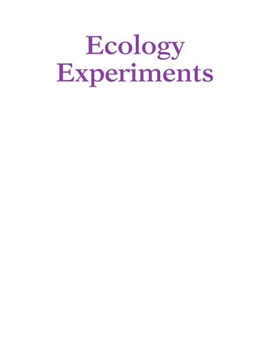 Ecology experiments