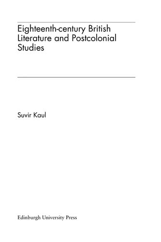 Eighteenth-century British literature and postcolonial studies
