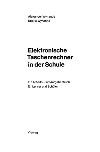 Elektronische Taschenrechner in der Schule