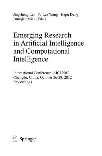 Emerging Research in Artificial Intelligence and Computational Intelligence