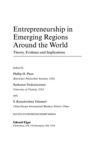 Entrepreneurship in emerging regions around the world