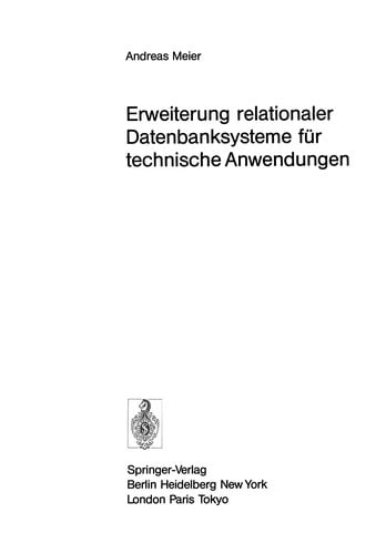 Erweiterung relationaler Datenbanksysteme für technische Anwendungen