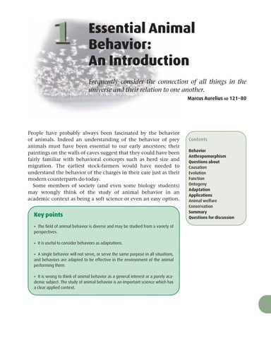 Essential animal behavior