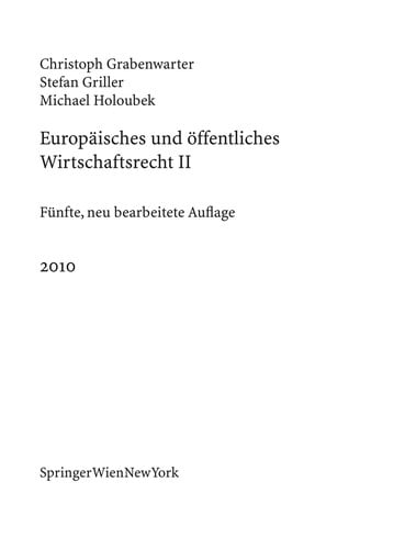 Europäisches und öffentliches Wirtschaftsrecht