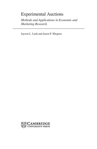 Experimental auctions