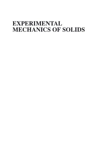Experimental mechanics of solids