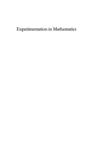 Experimentation in mathematics