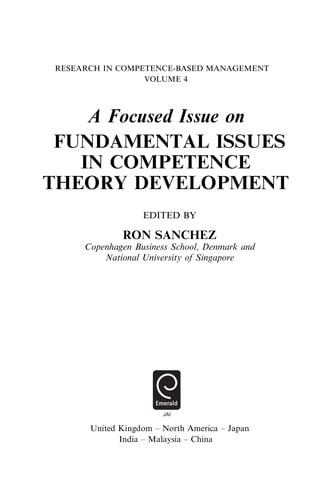 A focused issue on fundamental issues in competence theory development