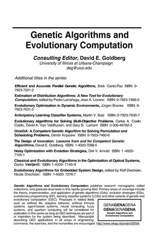 Estimation of distribution algorithms