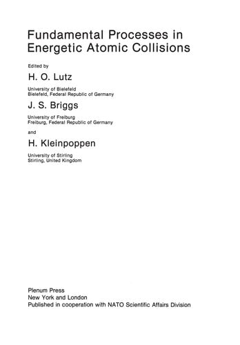 Fundamental Processes in Energetic Atomic Collisions