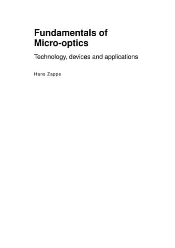 Fundamentals of Micro-Optics