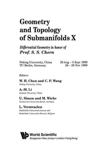 Geometry and topology of submanifolds X