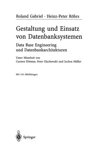 Gestaltung und Einsatz von Datenbanksystemen