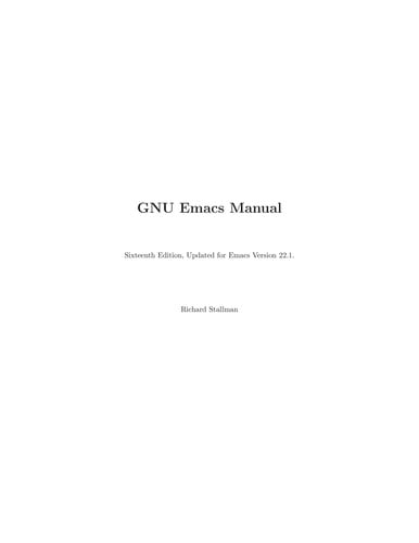 GNU Emacs manual