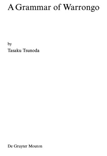 A grammar of Warrongo