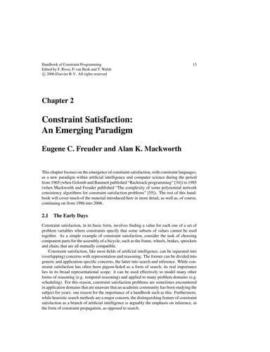 Handbook of constraint programming