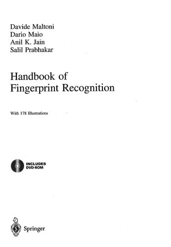 Handbook of fingerprint recognition