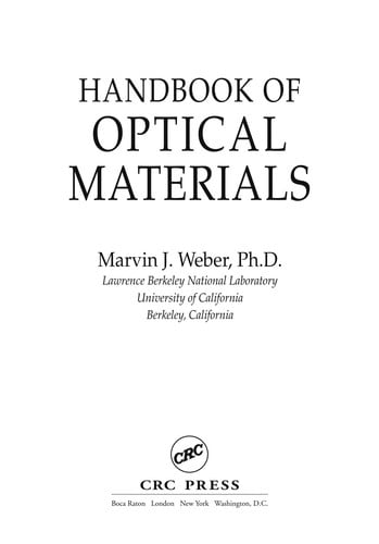 Handbook of optical materials