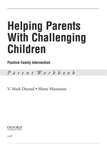 Helping parents with challenging children