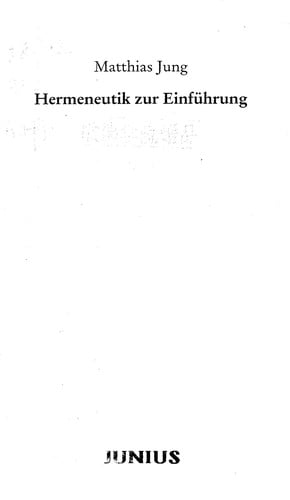 Hermeneutik zur Einführung