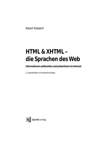 HTML & XHTML - die Sprachen des Web