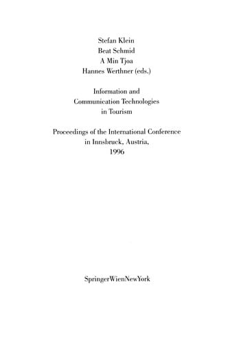 Information and Communication Technologies in Tourism