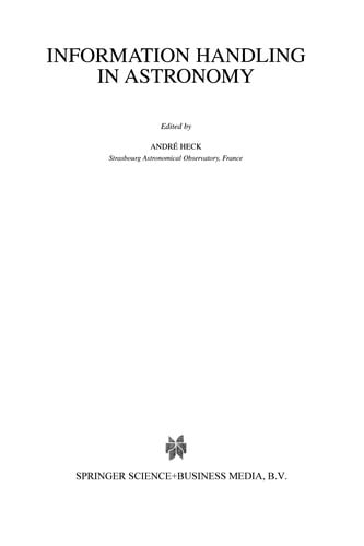 Information Handling in Astronomy