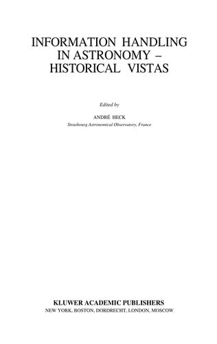 Information handling in astronomy