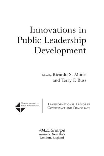 Innovations in public leadership development