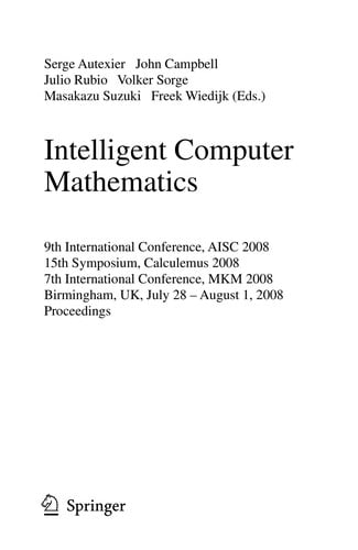 Intelligent Computer Mathematics