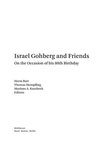 Israel Gohberg and friends