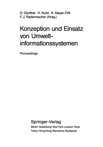 Konzeption und Einsatz von Umweltinformationssystemen